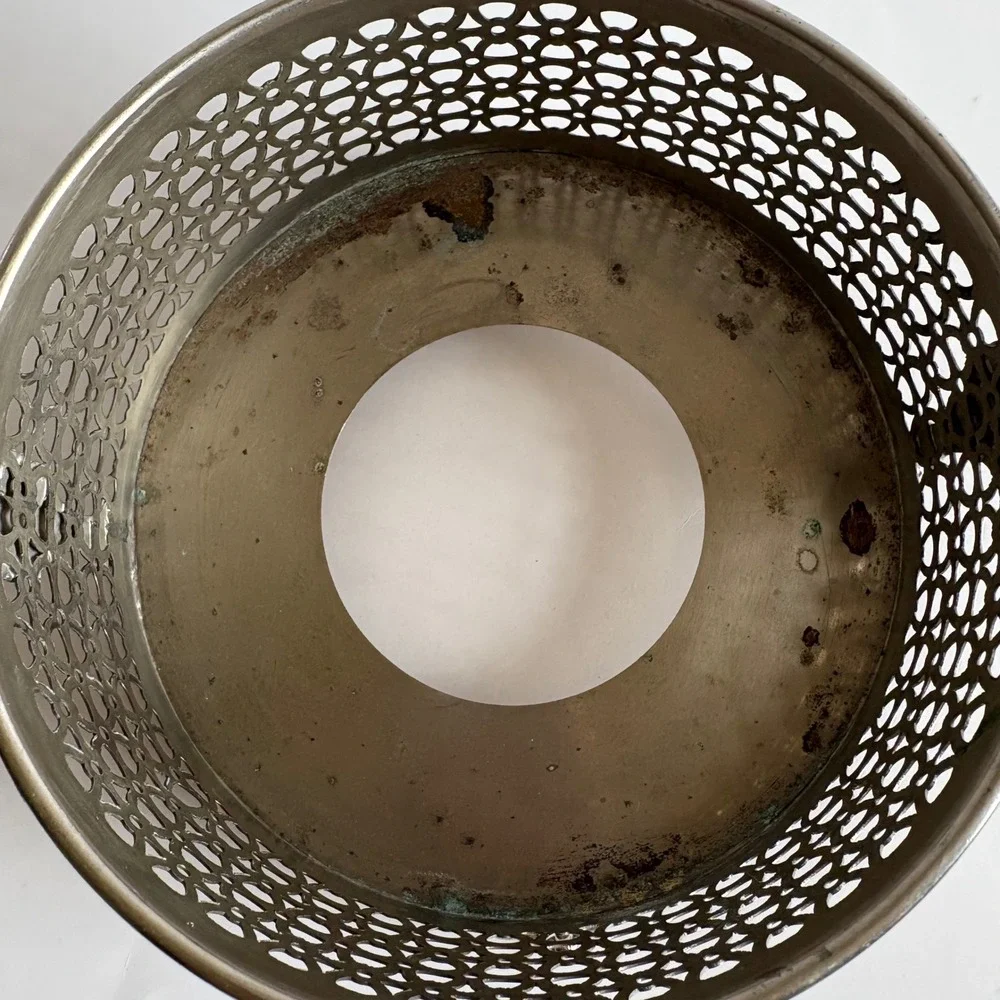 Vintage‎ Manning Bowman Silver Plated Pierced Casserole Holder 896 Meriden Conn
